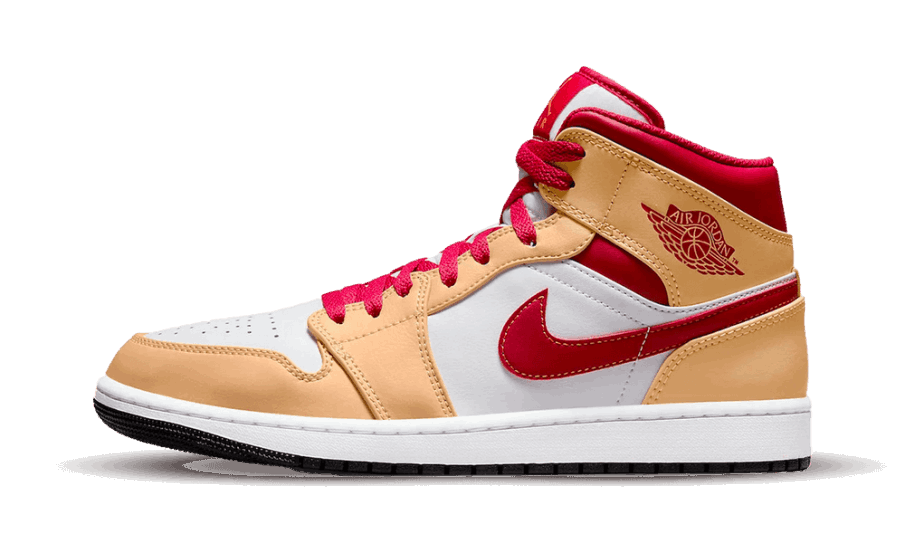 Air Jordan 1 Mid Beige Hvid Rød Restock