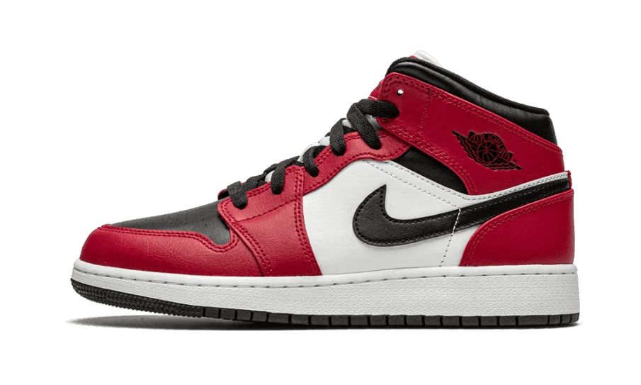 Genopfyld Air Jordan 1 Mid Chicago Sort Tå (gs)