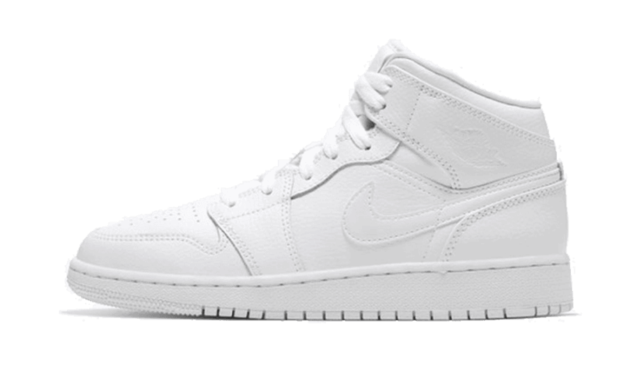 Air Jordan 1 Mid Triple White (2020) (gs) Påfyldning