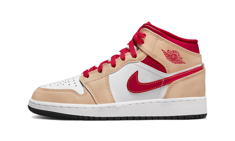 Air Jordan 1 Mid Light Cardinal Curry (gs) Genopfyld