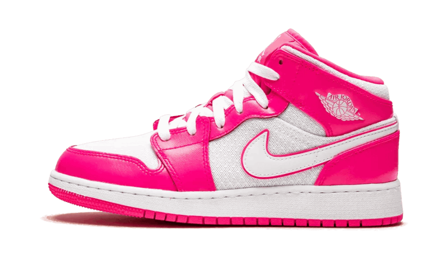 Air Jordan 1 Mid Hyper Pink Hvid (gs) Genopfyld
