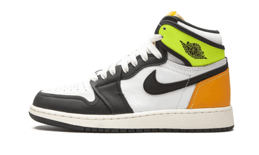 Restock Air Jordan 1 Retro Høj Hvid Sort Volt University Guld (gs)
