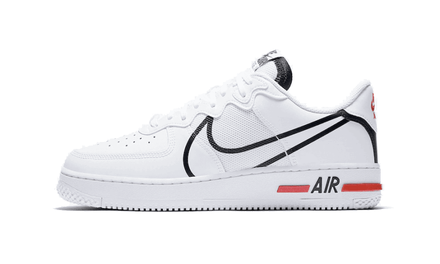 Nike Air Force 1 Lav Reager Hvid Sort Rød Restock