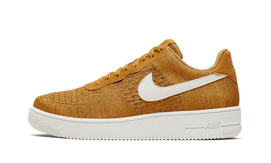 Genopfyld Nike Air Force 1 Lav Flyknit 2 Guld Ruskind