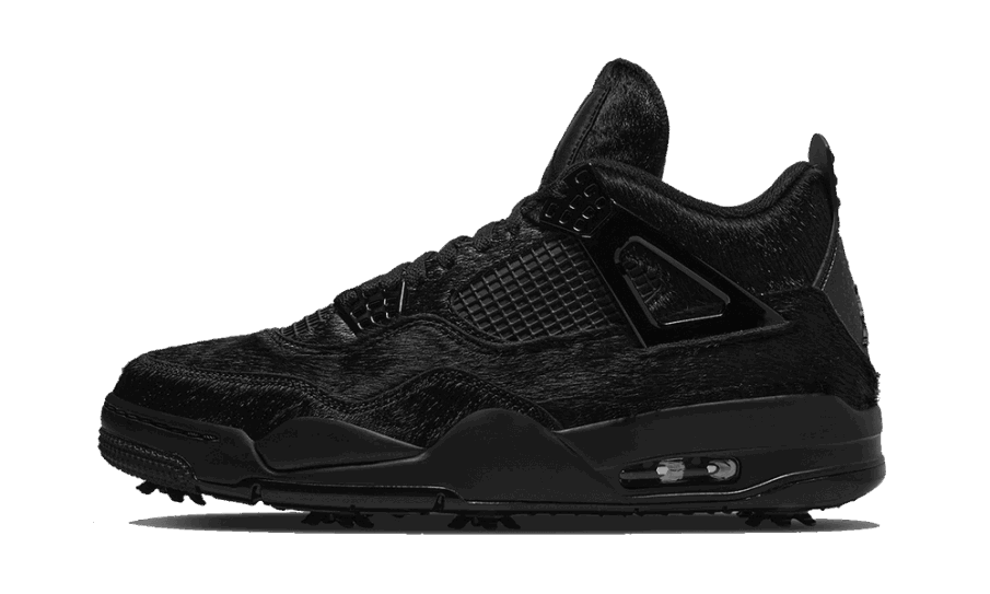 Air Jordan 4 Retro Golf Sort Kat Pony Hår Genopfyldning