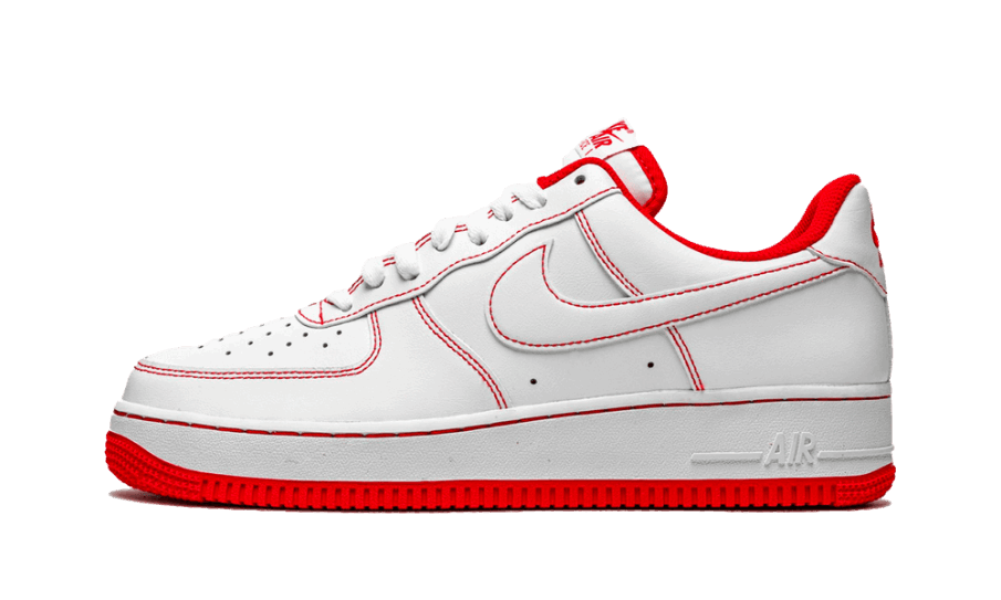 Nike Air Force 1 Lav Kontrast Søm Rød Genopbygning