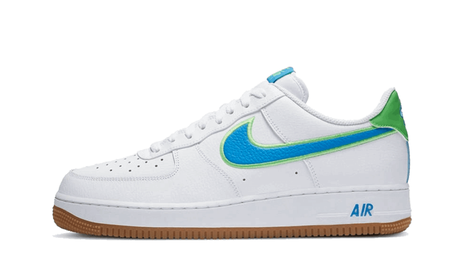 Genopfyld Nike Air Force 1 Lav Hvid Gift Grøn Foto Blå Tyggegummi