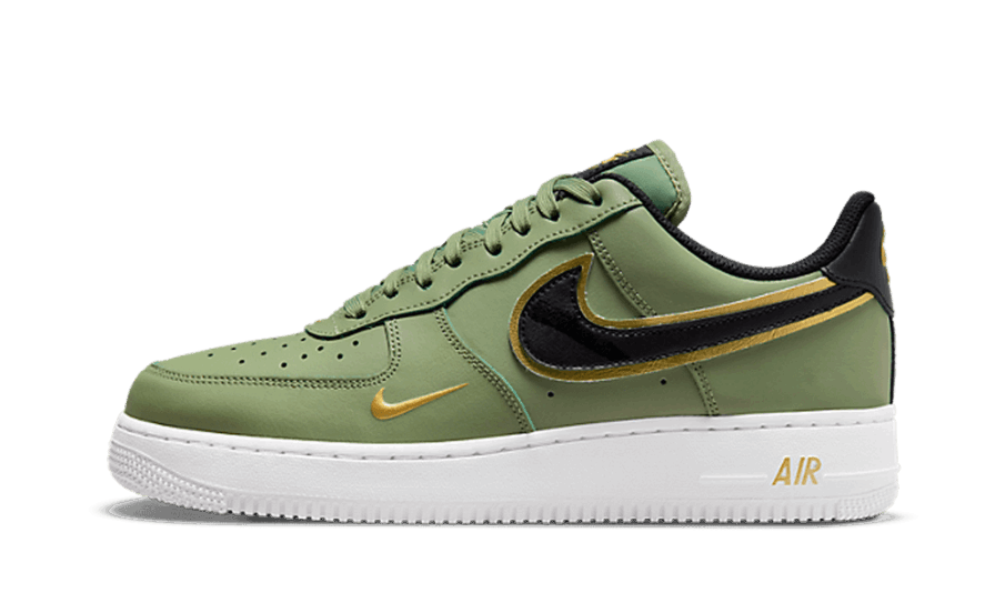Genopfyld Nike Air Force 1 Low 07 Lv8 Dobbelt Swoosh Oliven Guld Sort