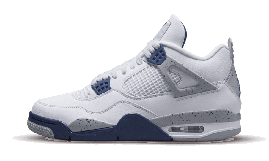 Genopfyld Air Jordan 4 Retro Hvid Midnat Flåde