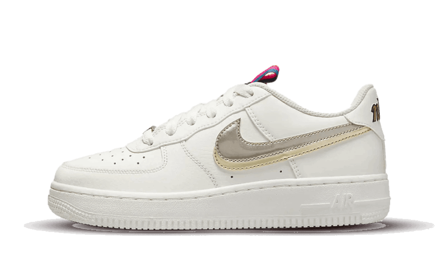 Nike Air Force 1 Lav Lv8 Dobbelt Swoosh Sølv Guld (gs) Restock
