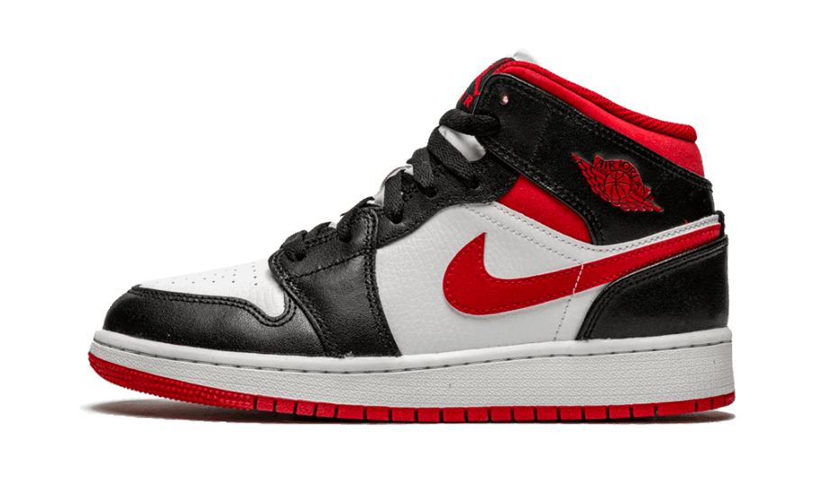Air Jordan 1 Mid Gym Rød Sort Hvid (gs) Restock