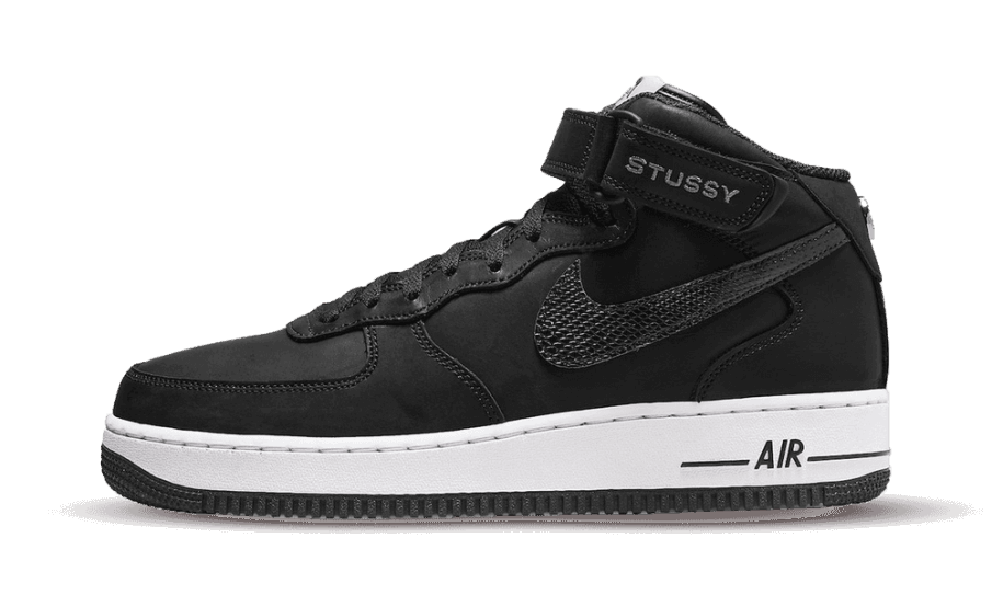 Nike Air Force 1 Mid Stussy Sort Hvid Restock