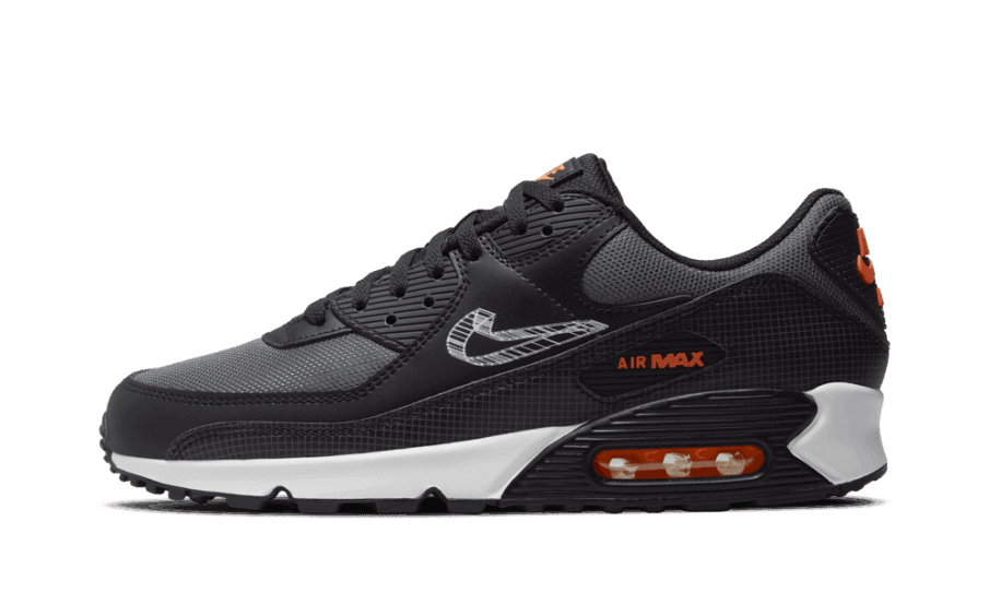 Genopfyld Nike Air Max 90 3d Swoosh Sort Grå Orange