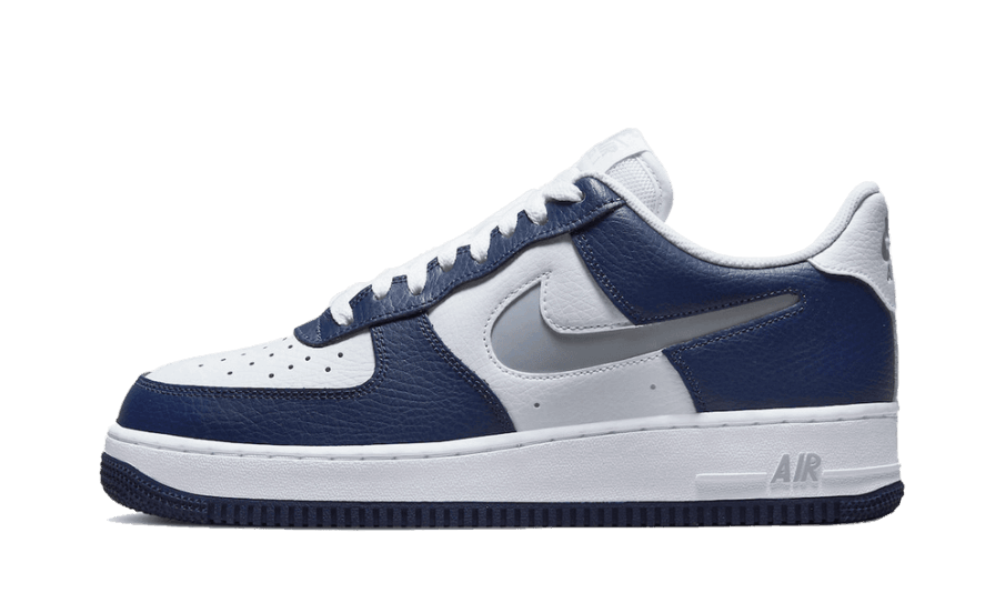 Nike Air Force 1 Lav Hvid Marinegrå Restock